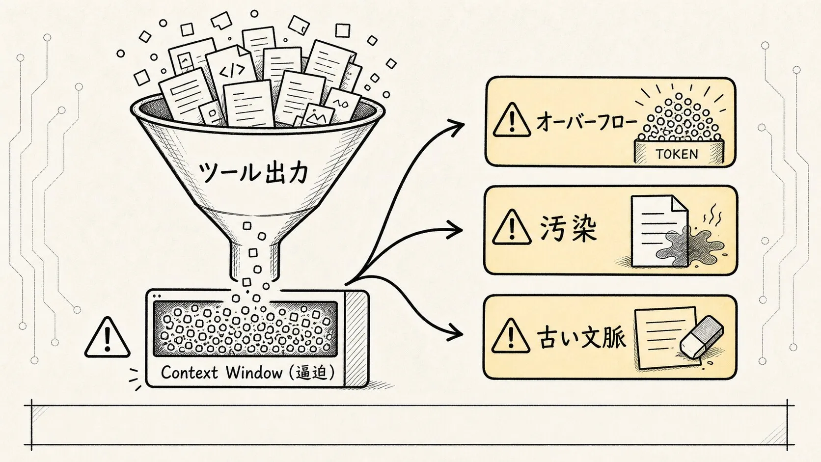 04.1 コアメカニズム - コンテキスト管理 図 2：トークン増加が引き起こす 3 つの失敗