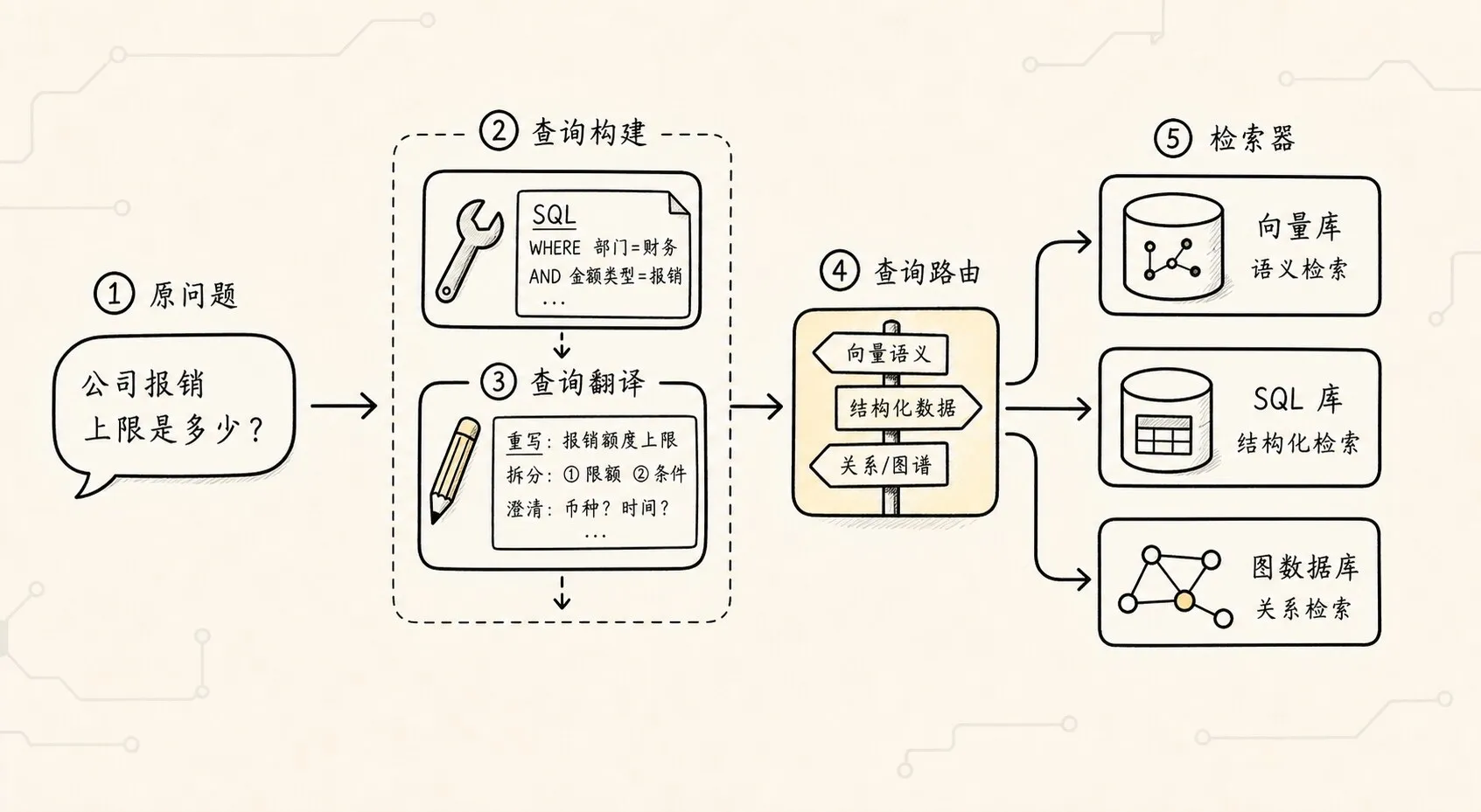 检索前置处理 手绘图 1:检索前先决定怎么查